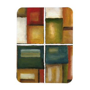 Four Panelled Painting by Jennifer Goldberger Magnet