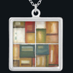 Four Panelled Painting by Jennifer Goldberger Silver Plated Necklace<br><div class="desc">Give the gift of four paintings in one with this piece by Jennifer Goldberger. This panelled painting exudes warmth thanks to the colours used and the simple variety of the subtle changes. A great piece to hang on your wall!</div>
