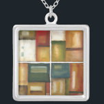 Four Panelled Painting by Jennifer Goldberger Silver Plated Necklace<br><div class="desc">Give the gift of four paintings in one with this piece by Jennifer Goldberger. This panelled painting exudes warmth thanks to the colours used and the simple variety of the subtle changes. A great piece to hang on your wall!</div>