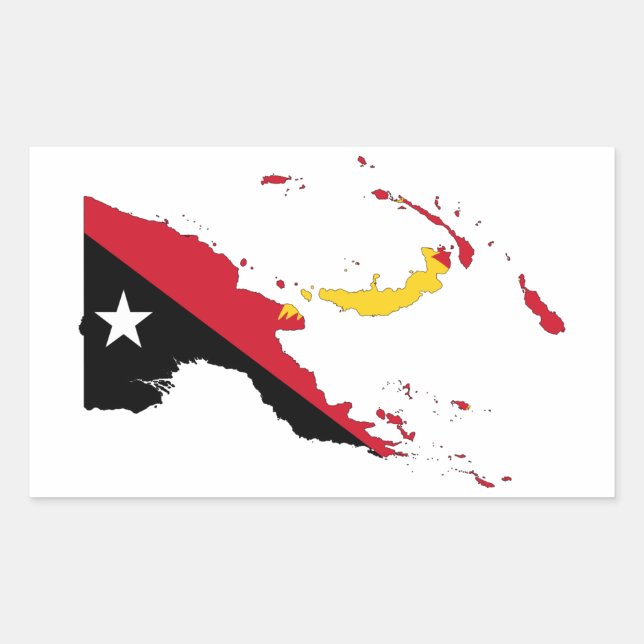 FOUR Papua New Guinea Flag Map Sticker (Front)