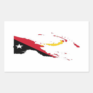 FOUR Papua New Guinea Flag Map Sticker