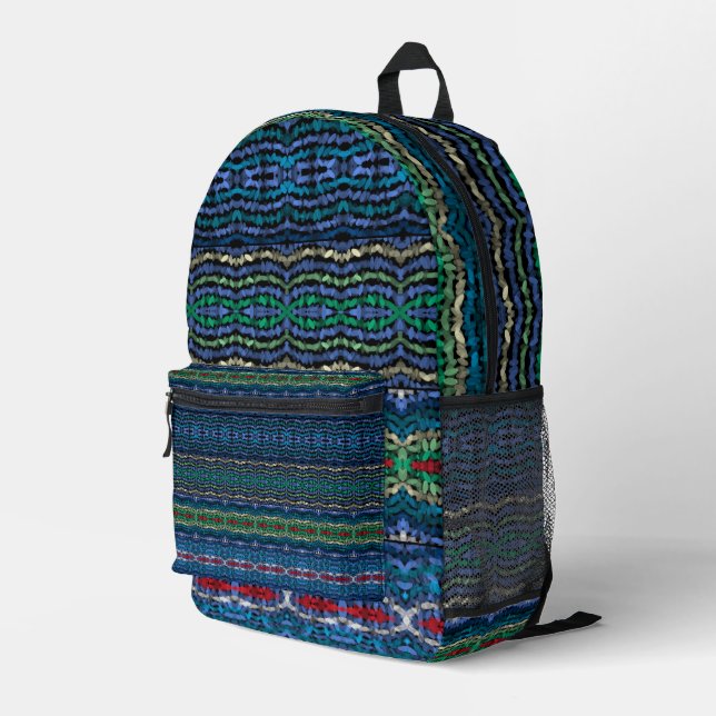 Four Part Harmony Translucent Alternating Shapes  Printed Backpack (Back Corner Right)