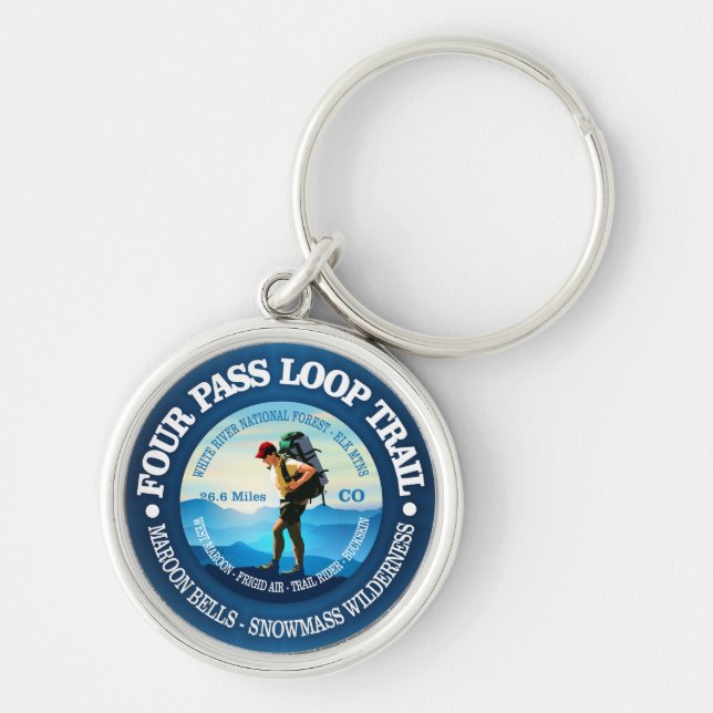 Four Pass Loop Trail (Hiker C) Keychain (Front)