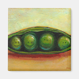 Four peas in a pod fun unique original art magnet