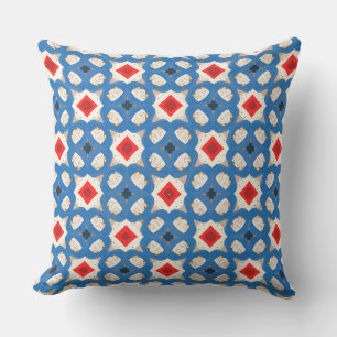 Four Petals Shape Lined Denim Colour Throw Pillow