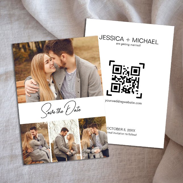 Four photo 2-sided wedding save the date (Creator Uploaded)