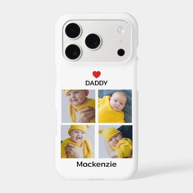 Four Photo Collage Heart Personalized Custom Text (Back)