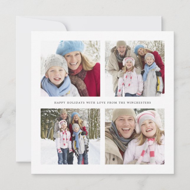 Four Photo Collage Holiday Card (Front)