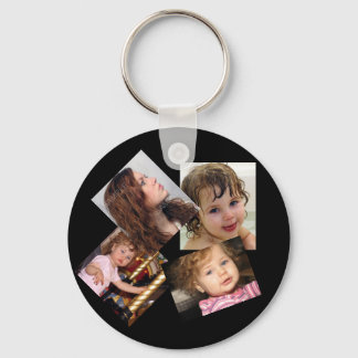 Four Photo Collage Template Keychain