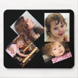Four Photo Collage Template Mouse Pad