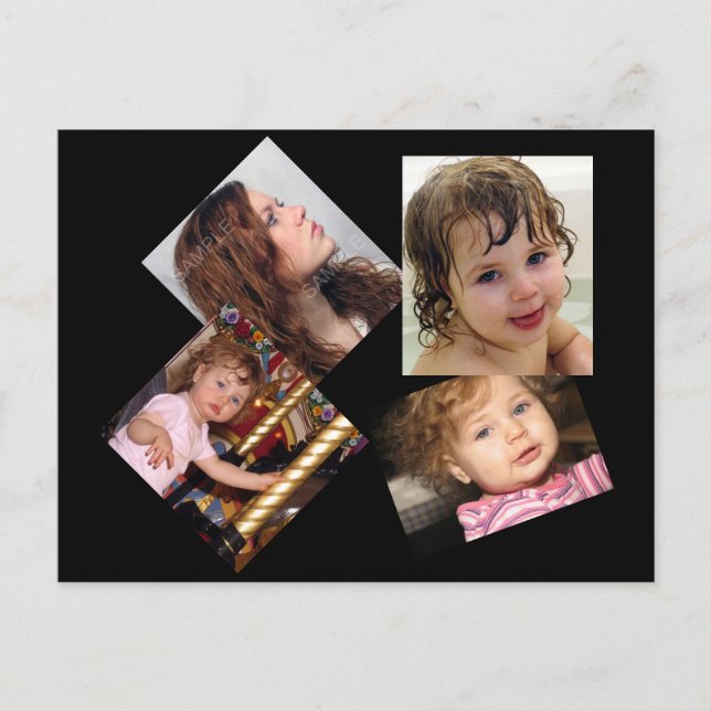 Four Photo Collage Template Postcard (Front)
