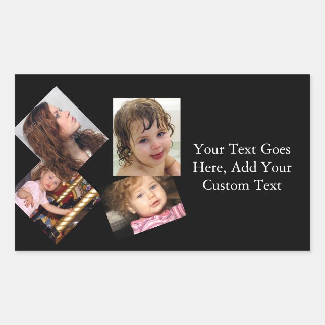 Four Photo Collage Template Sticker (Front)