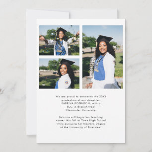 Four-Photo College Graduation Announcement Card
