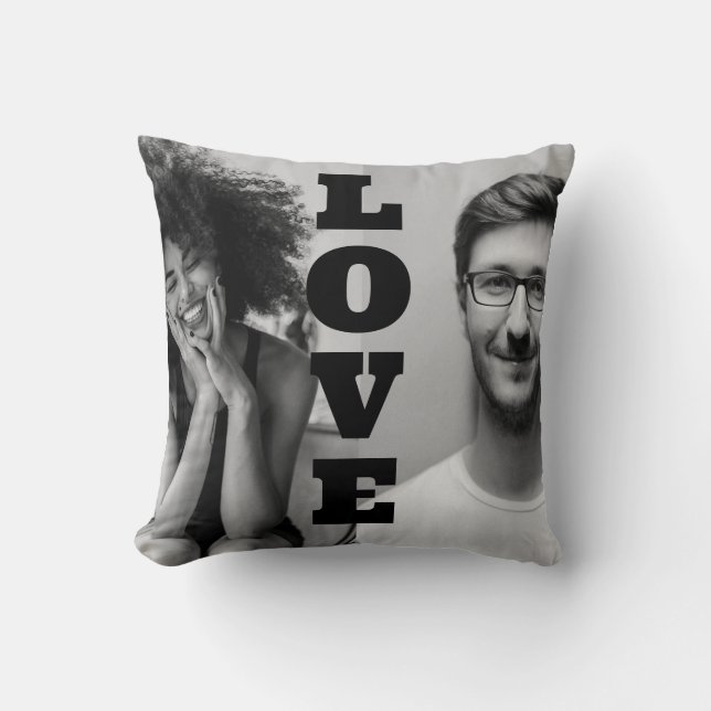 Four Photo Couples Love for Valentines Gift Throw Pillow (Front)