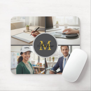 Four Photo Monogram Personalized Mouse Pad