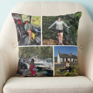 Four Photo Montage Throw Pillow