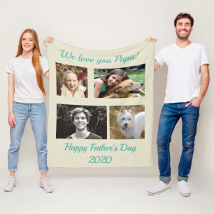 Four Photo Personalized Family Fleece Blanket