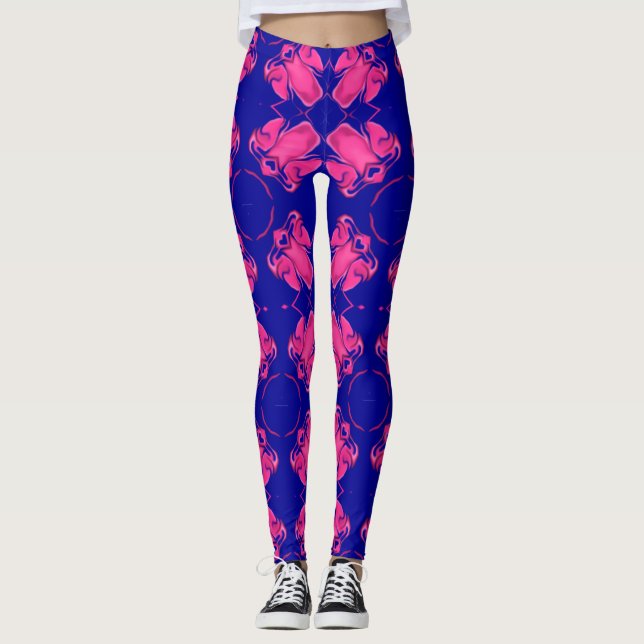 Four Pink Angels By Circle Leggings (Front)