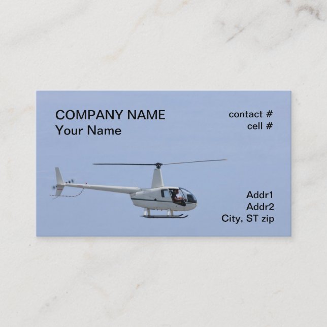 four place light helicopter business card (Front)