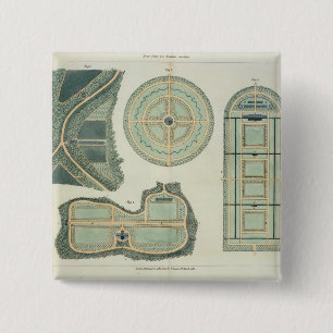 Four Plans for Kitchen Gardens, from 'Hints on the 2 Inch Square Button