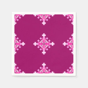 Four point Mandala - pale pink and plum Napkin