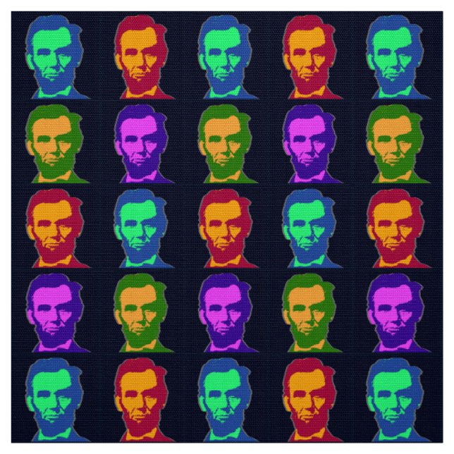 Four Pop Art Abraham Lincolns Fabric (Swatch)