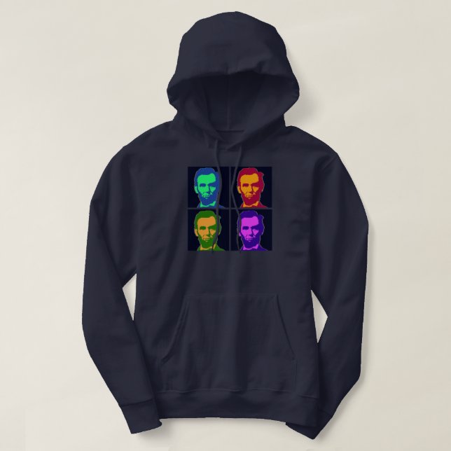 Four Pop Art Abraham Lincolns Hoodie (Design Front)