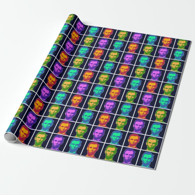 Four Pop Art Abraham Lincolns Wrapping Paper (Unrolled)