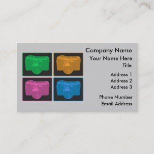 Four Pop Art Cameras Business Card