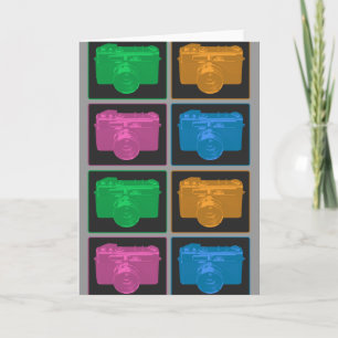 Four Pop Art Cameras Card