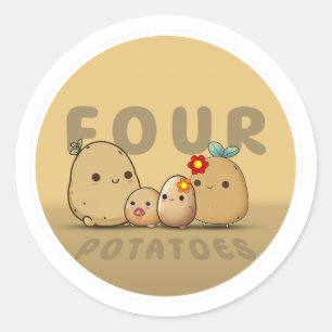 Four Potatoes Classic Round Sticker