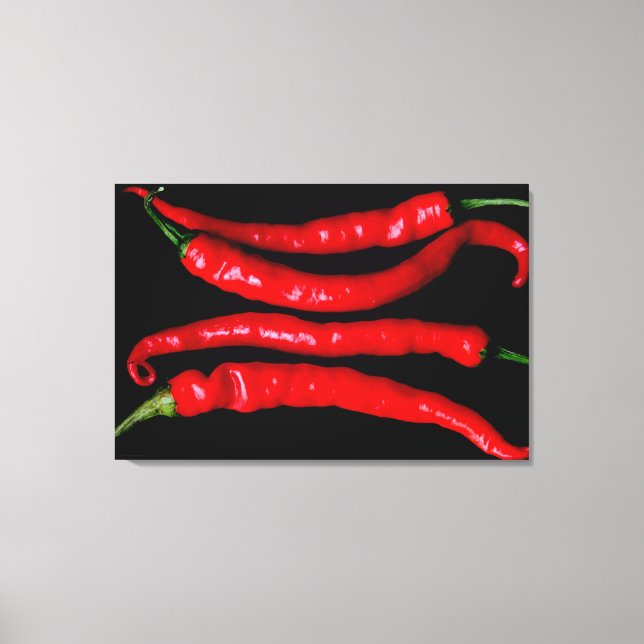 Four Red Chilies 36x24 (90x60cm) waccna Canvas Print (Front)