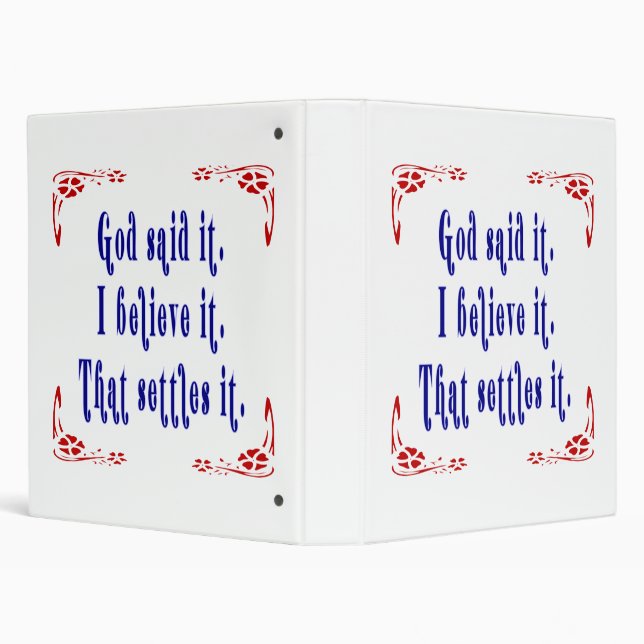 Four Red Flowers God Said It! Binder (Background)