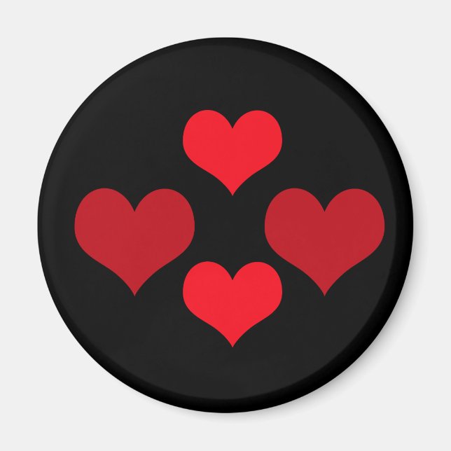 Four Red Hearts Magnet (Front)