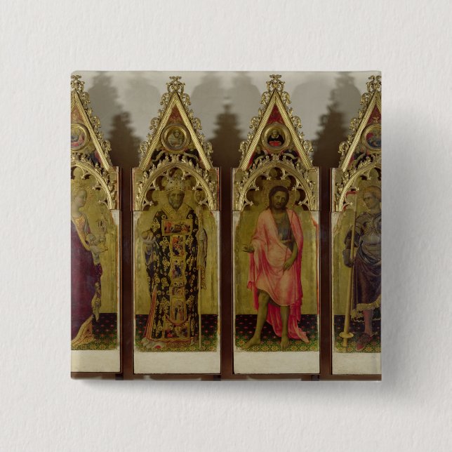 Four Saints from the Quaratesi Polyptych: Mary Mag 2 Inch Square Button (Front)
