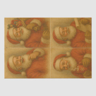 Four Santa Panels Christmas Decoupage Tissue Paper
