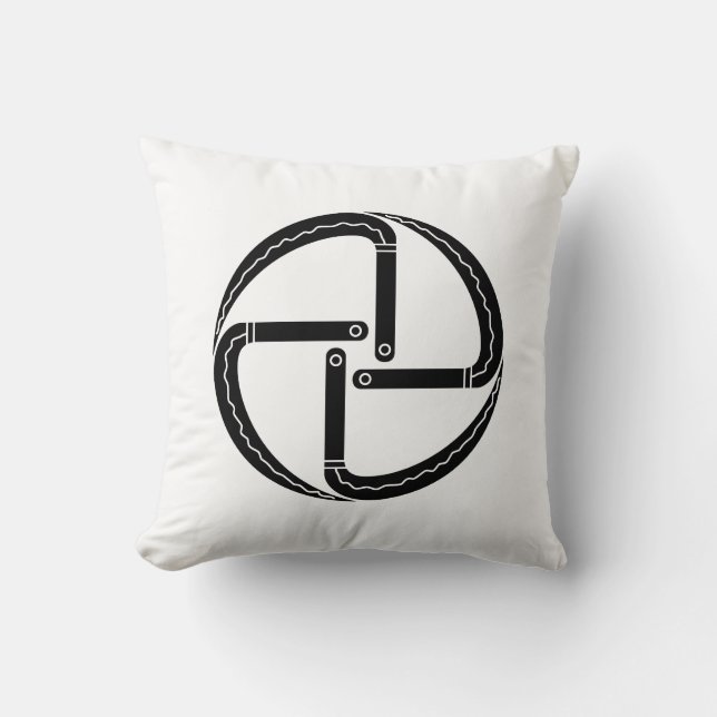 Four Scythes Throw Pillow (Front)