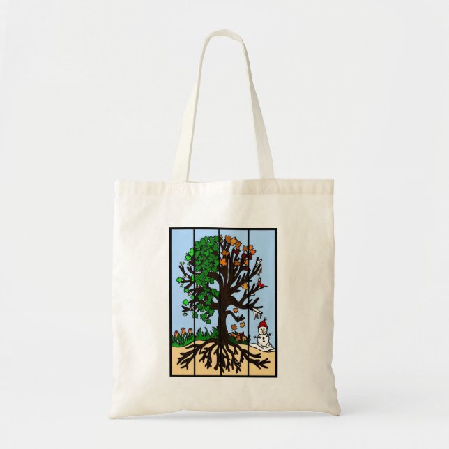 Four Season Tree Tote Bag (Front)