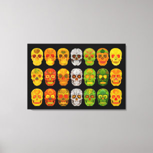 Four Seasons Aspen Leaf Skulls Canvas Print