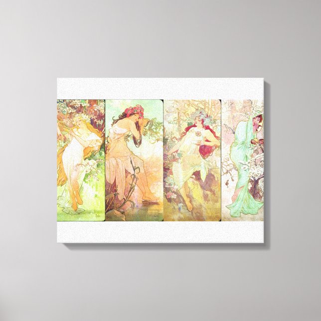Four Seasons by Alfons Mucha, 1896 Canvas Print (Front)
