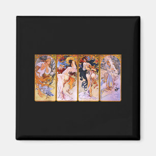 Four Seasons by Mucha Art Nouveau Magnet
