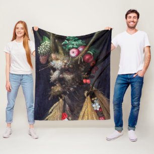 Four Seasons in One Head, Arcimboldo Fleece Blanket
