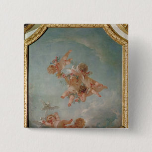 Four Seasons in the Salle du Conseil - Spring 2 Inch Square Button