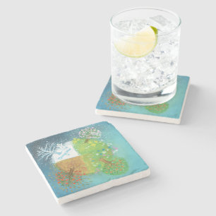 Four Seasons on Earth  Stone Coaster