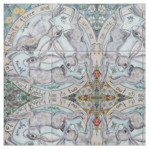 Four Seasons Rabbit Hare Medallion Tiled Fabric