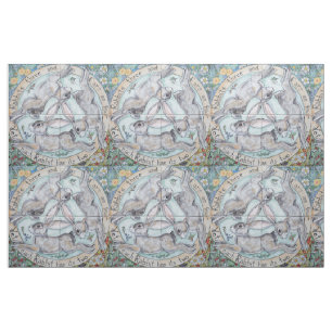 Four Seasons Rabbit Hare Medallion Tiled Fabric