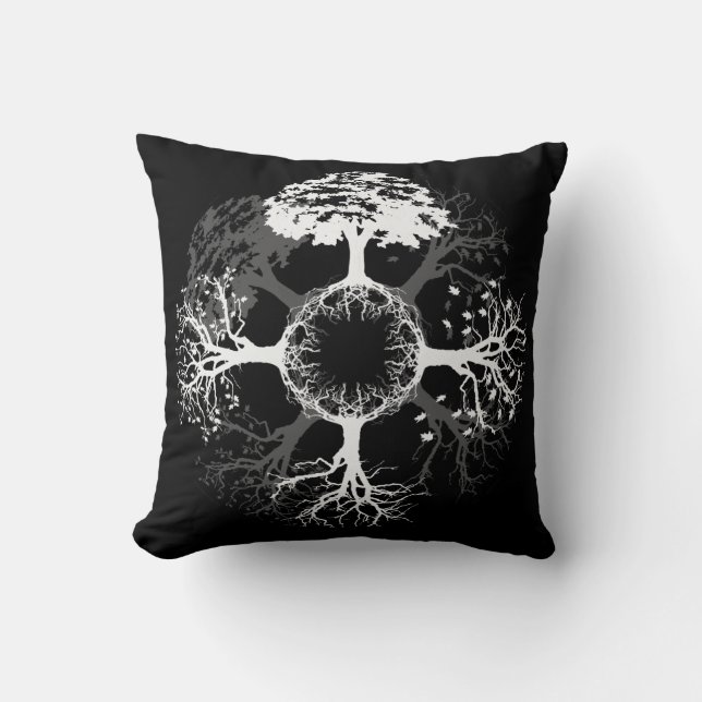 Four Seasons Throw Pillow (Front)