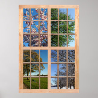 Four Seasons View from a Window Poster