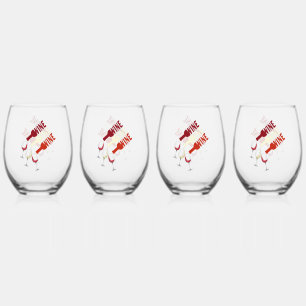 Four Set Wine Stemless Glasses Drinkware