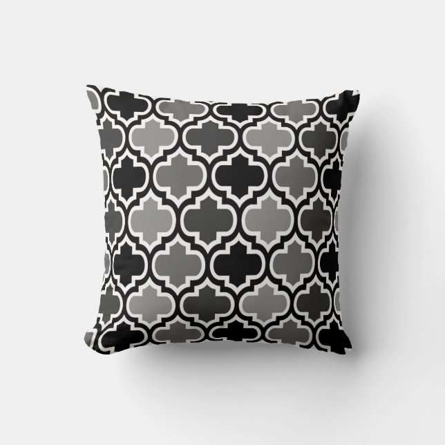 Four Shades Quatrefoil Pattern Cushion Mono (Front)